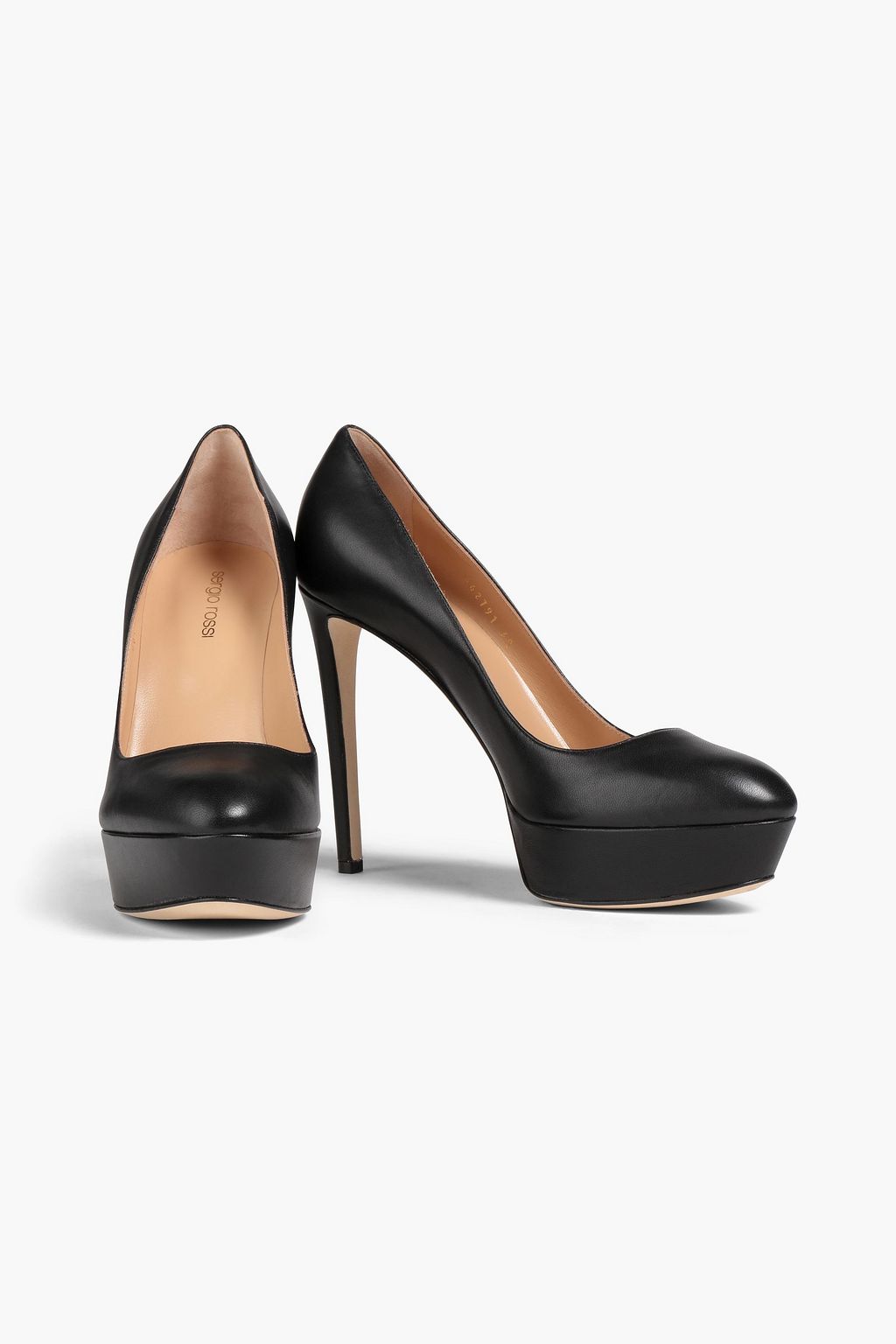 SERGIO ROSSI Manhattan Pumps aus Leder mit Plateau