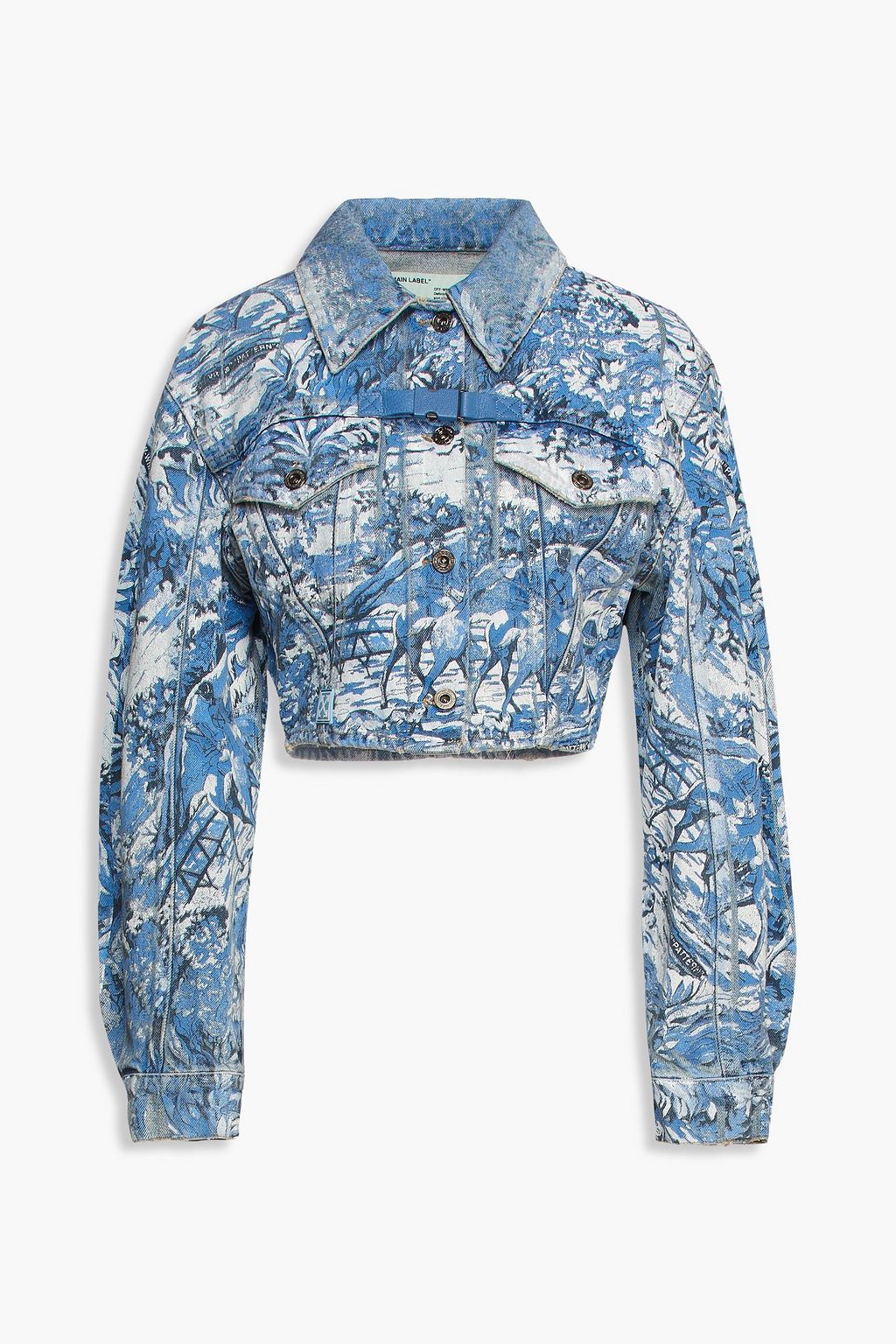 Mid denim Buckle-embellished floral 