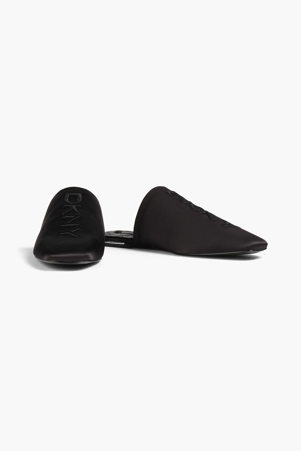 Dkny Filli Embroidered Satin Slippers