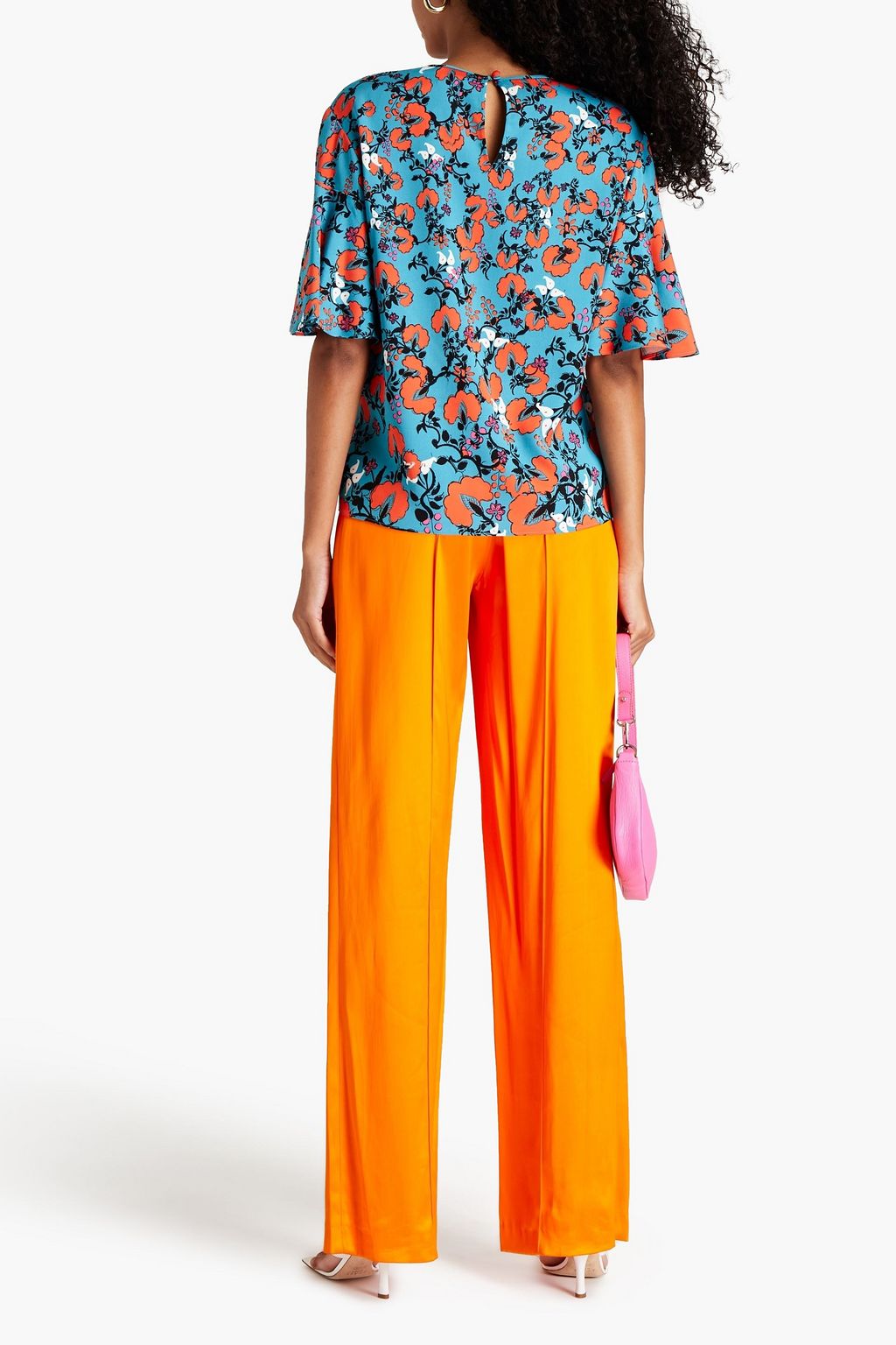 DIANE VON FURSTENBERG Arlene 프린트 스트레치 캐디 탑