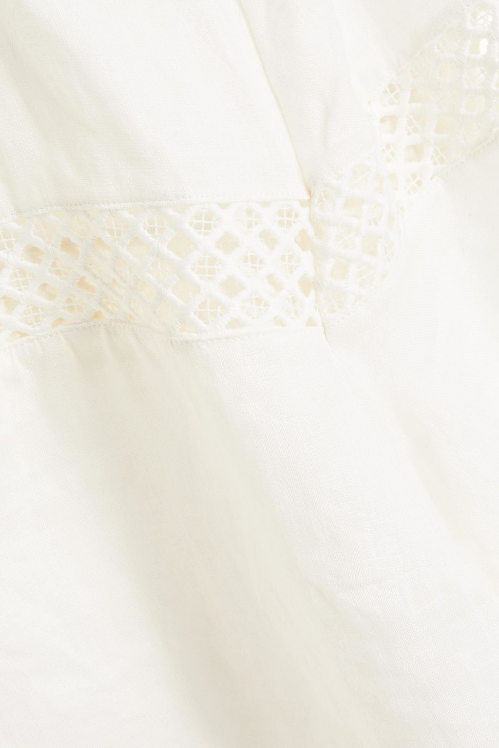 HEIDI KLEIN Lattice-trimmed linen blouse