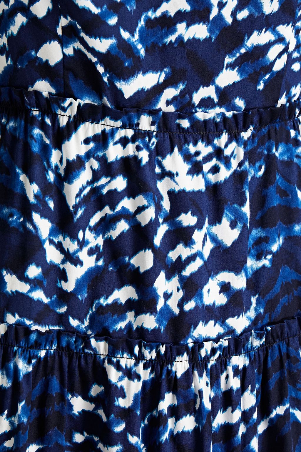 DIANE VON FURSTENBERG Nora 개더 디테일 프린트 스트레치 코튼 포플린 미디 드레스