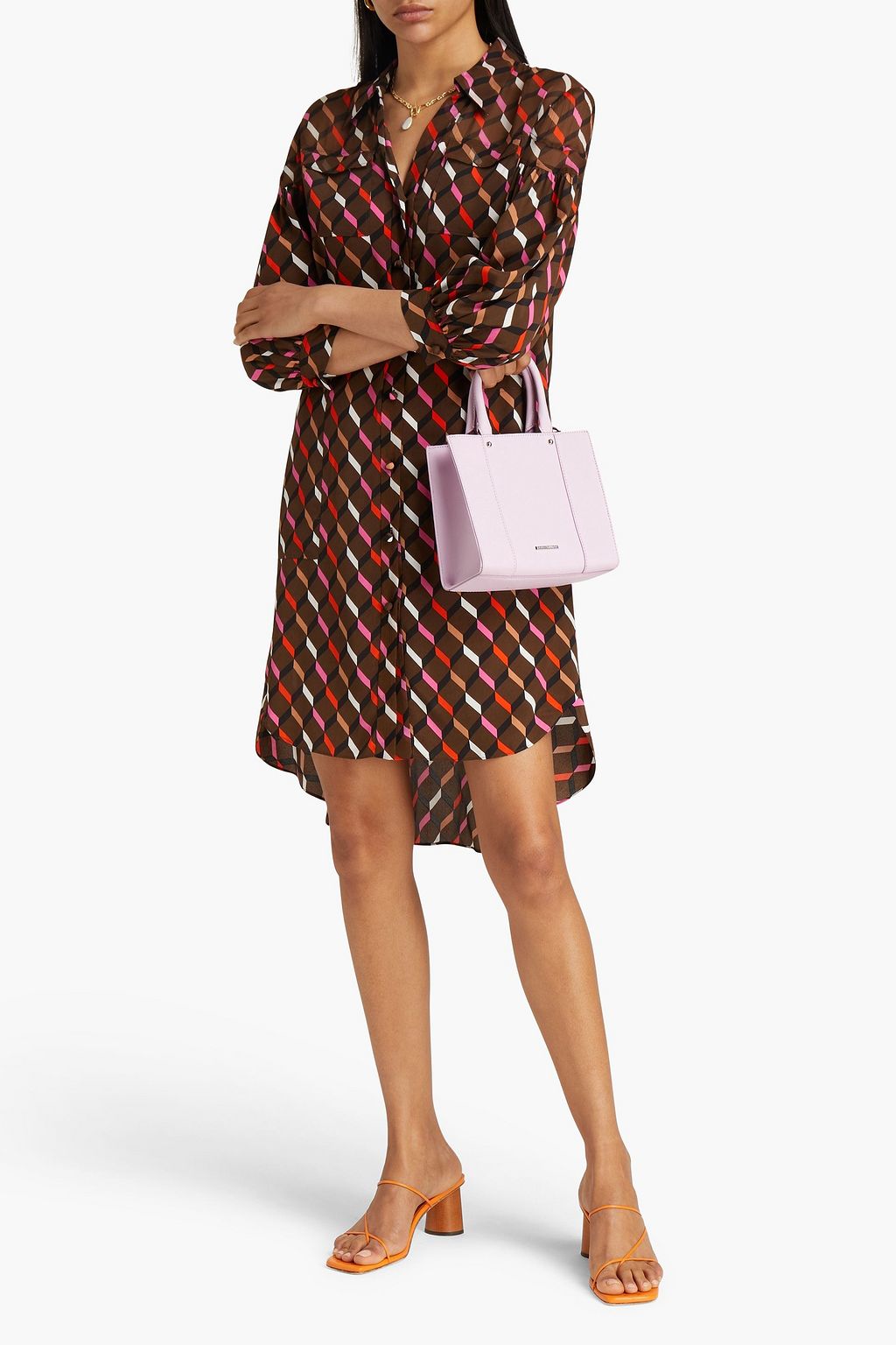 DIANE VON FURSTENBERG Paige printed georgette and crepe de chine mini ...