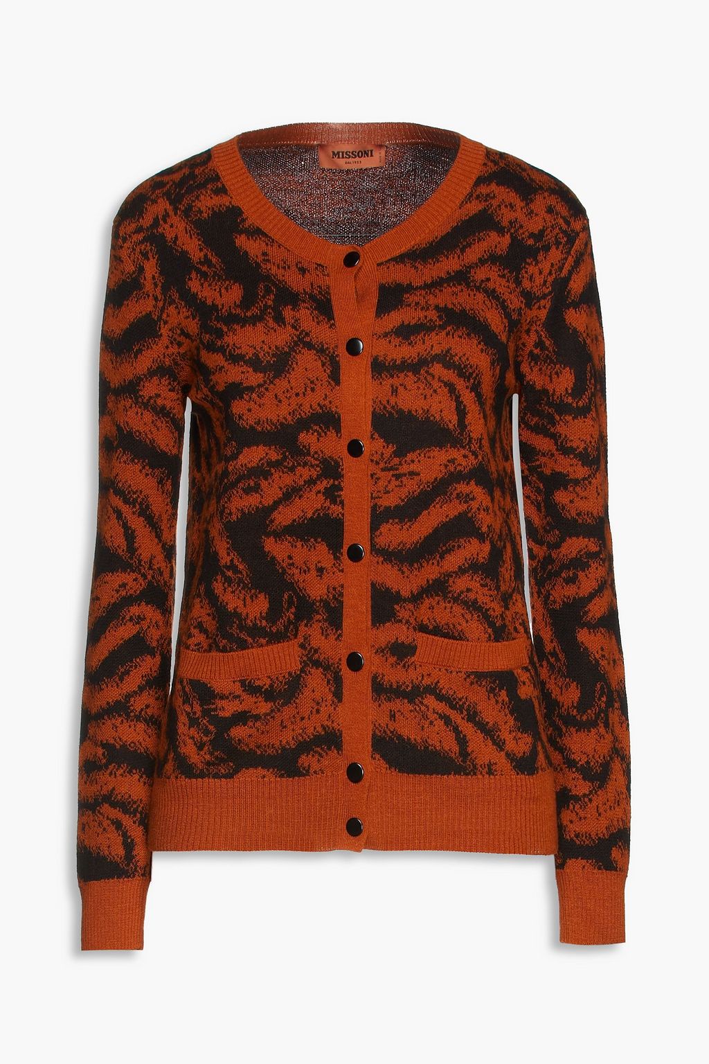 Brick Jacquard-knit alpaca cardigan 