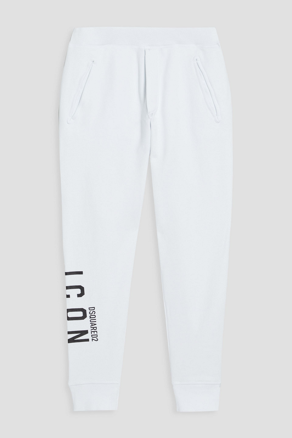 Dsquared2 Icon Printed Cotton-fleece Sweatpants In White