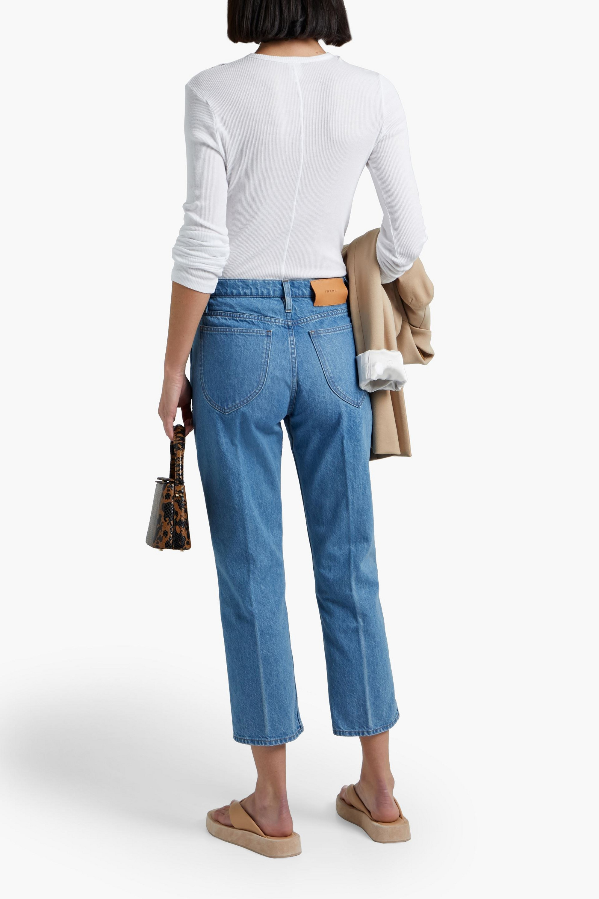 FRAME Le Pixie cropped mid-rise straight-leg jeans thumbnail