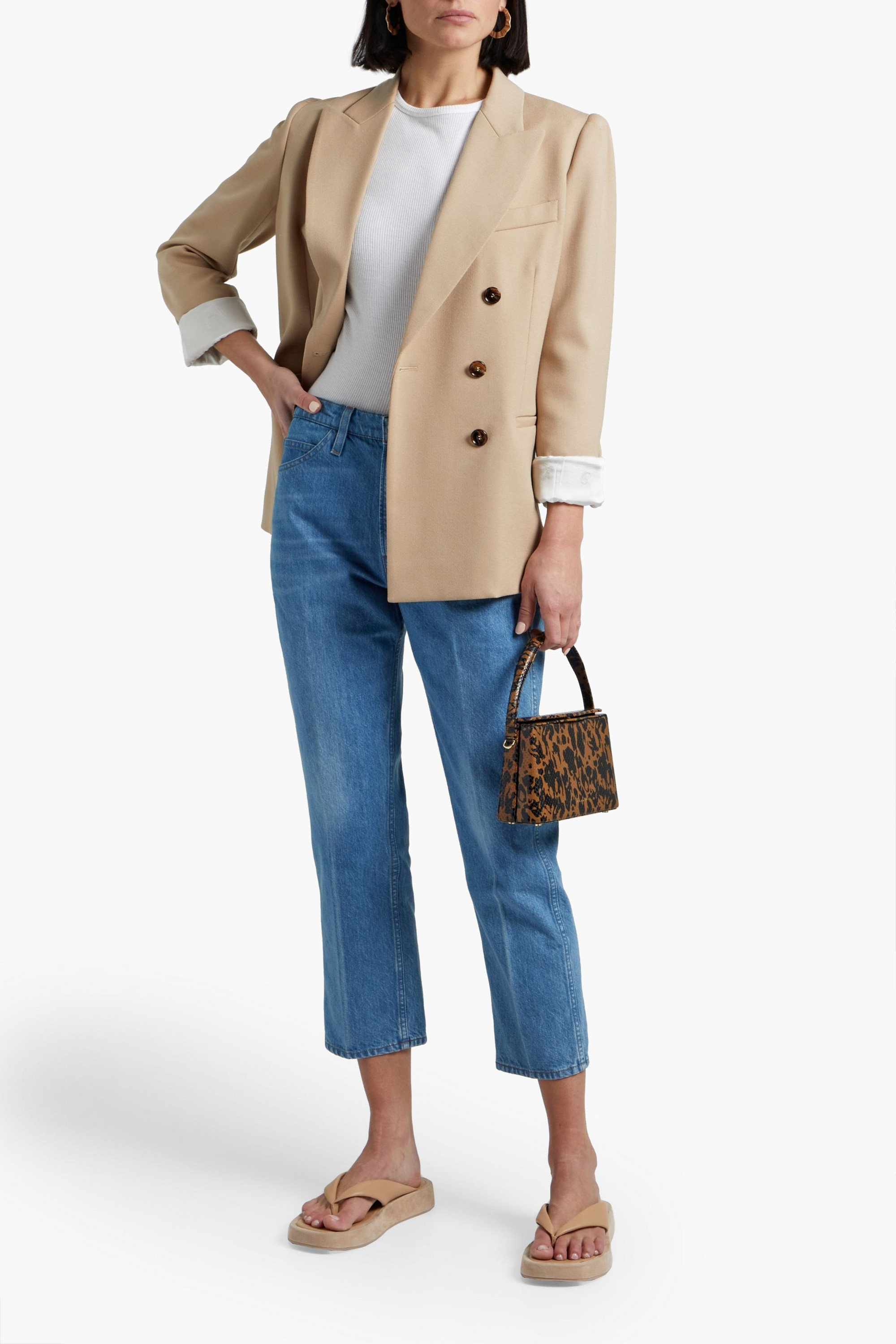 FRAME Le Pixie cropped mid-rise straight-leg jeans