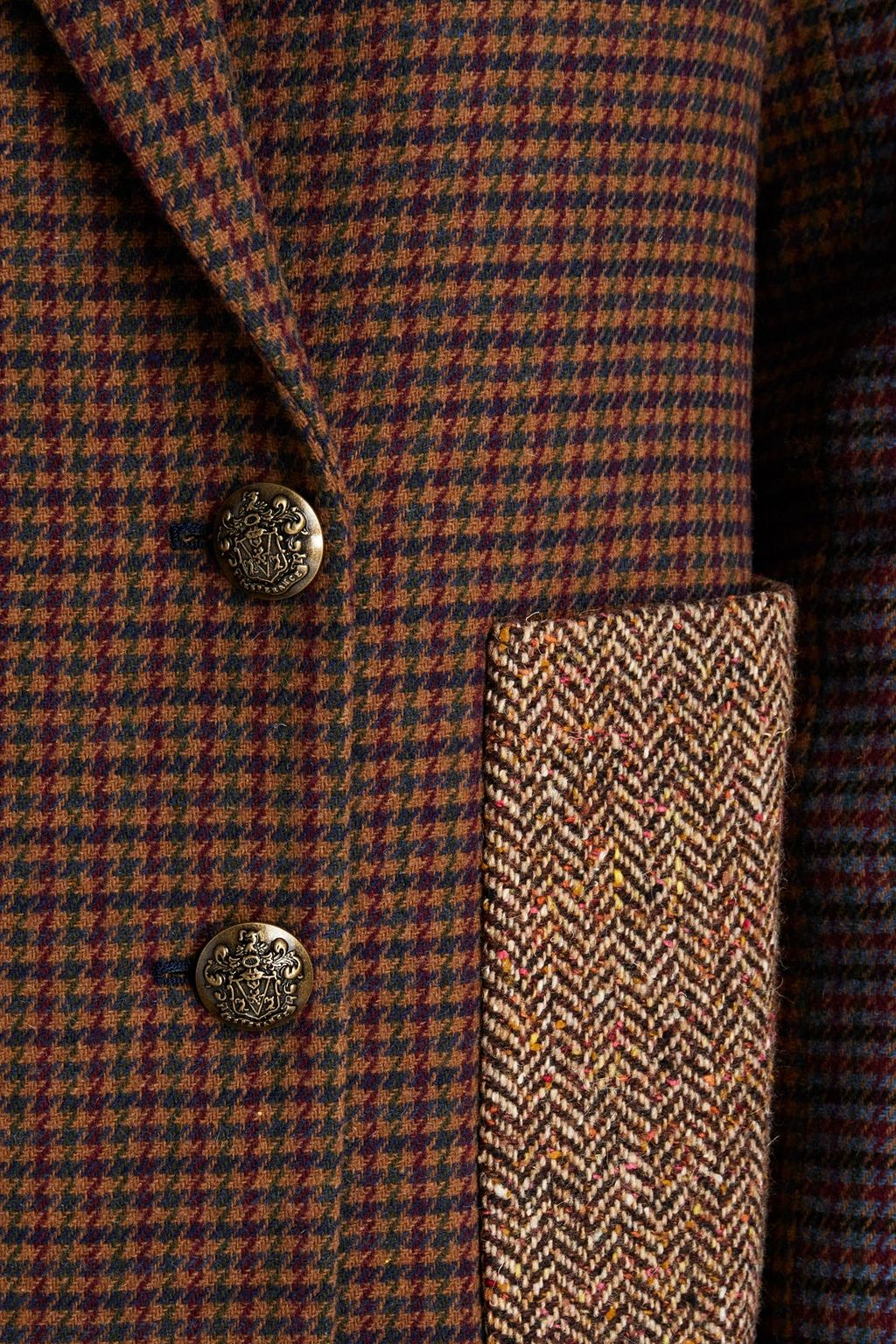 VERONICA BEARD Faustine double-breasted paneled houndstooth tweed blazer