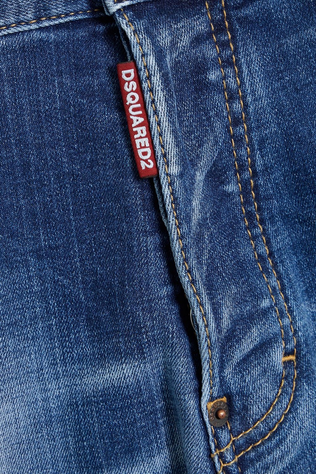 DSQUARED2 Slim-leg faded frayed denim jeans