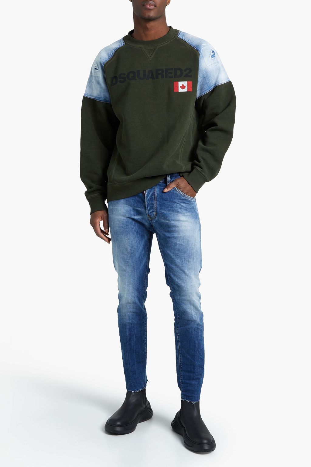 DSQUARED2 Slim-leg faded frayed denim jeans