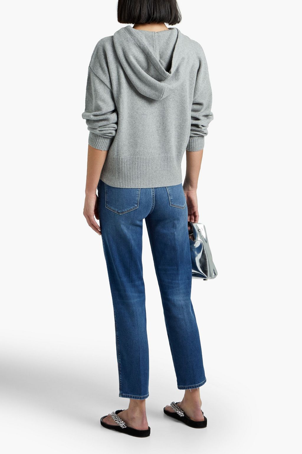 FRAME Le Sylvie cropped distressed mid-rise straight-leg jeans