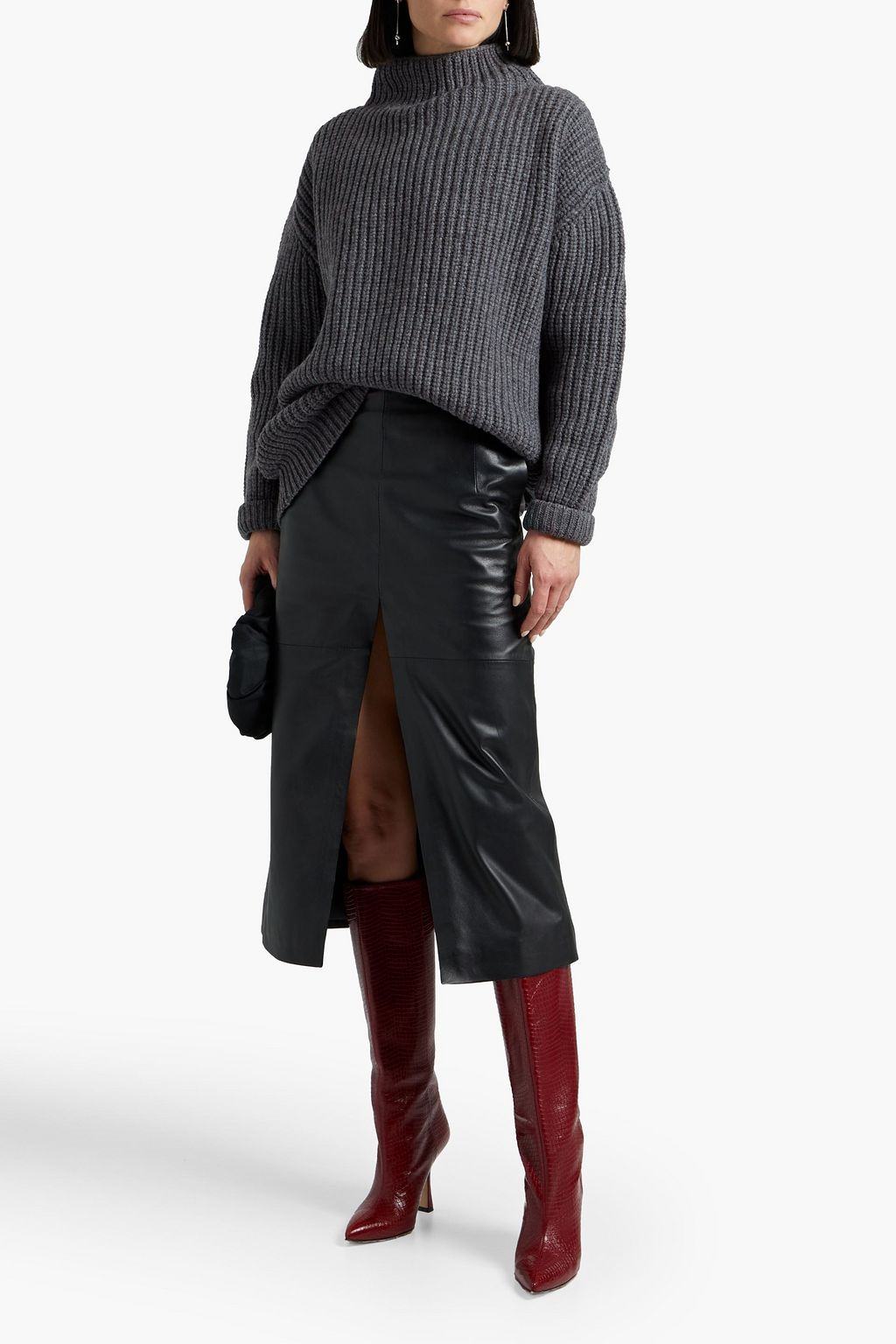 FRAME Ribbed merino wool turtleneck sweater