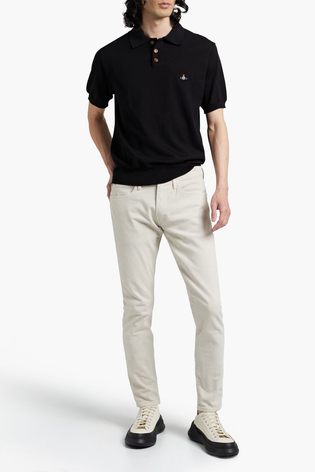VIVIENNE WESTWOOD Embroidered cotton polo shirt