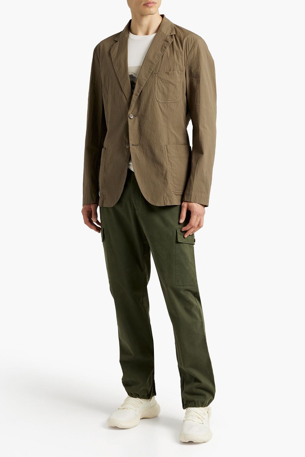 FRESCOBOL CARIOCA Cotton-blend seersucker blazer