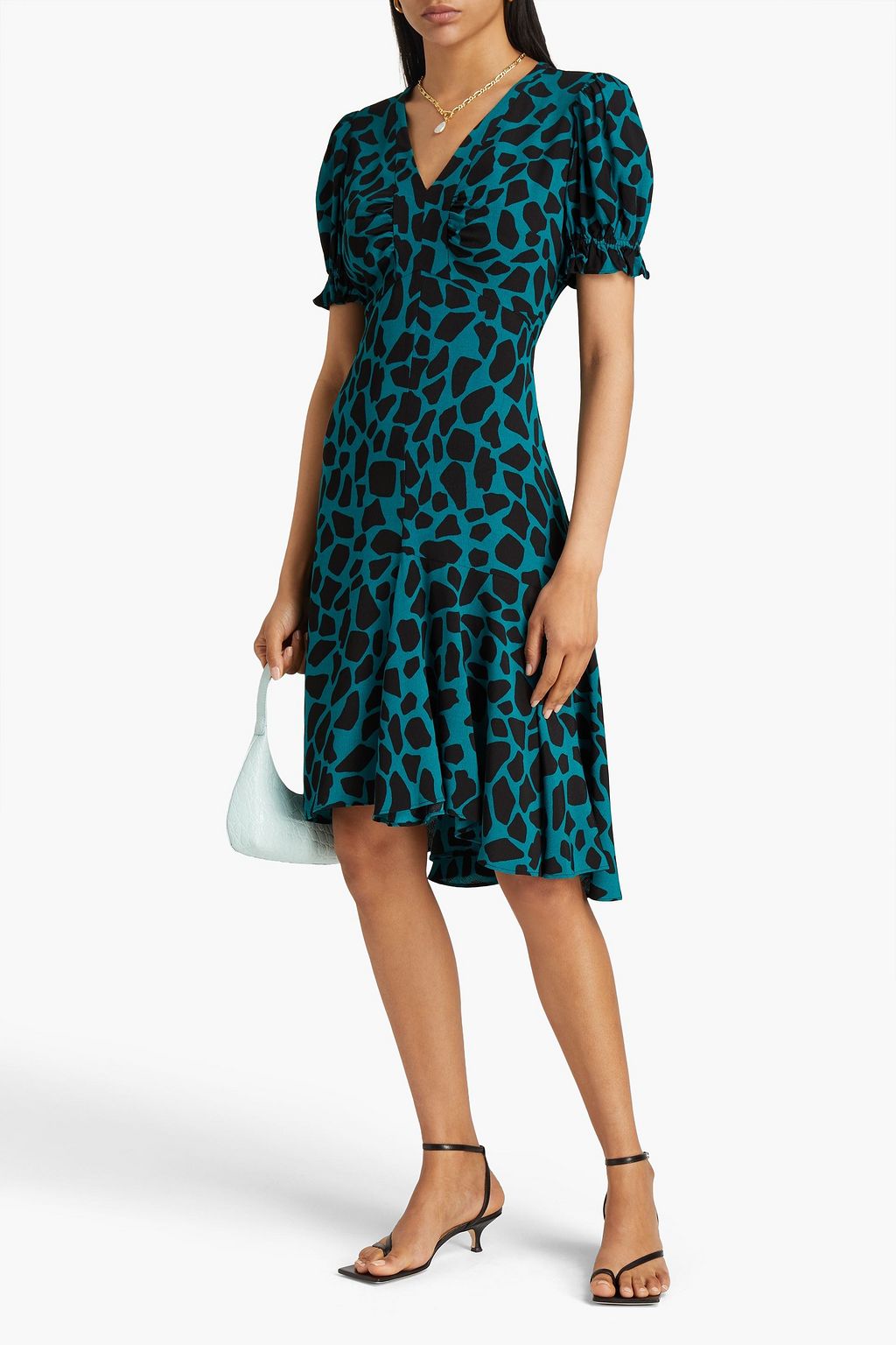 DIANE VON FURSTENBERG Alexis gathered printed crepe dress