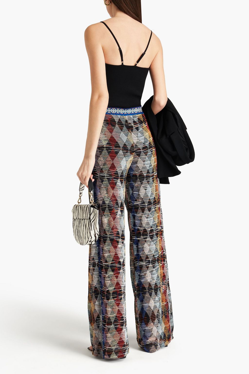 MISSONI Metallic crochet-knit wide-leg pants