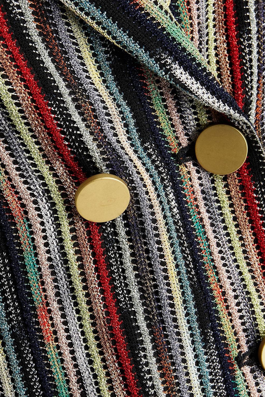 MISSONI Metallic striped crochet-knit blazer