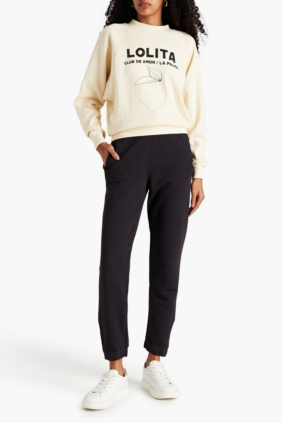 Love Stories Boris Printed French Cotton-terry Sweatshirt In Neutrals