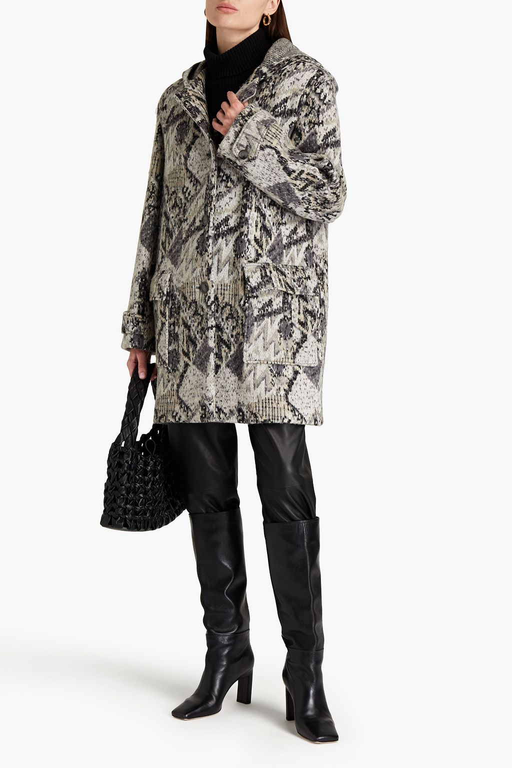 MISSONI Brushed wool-blend hooded coat