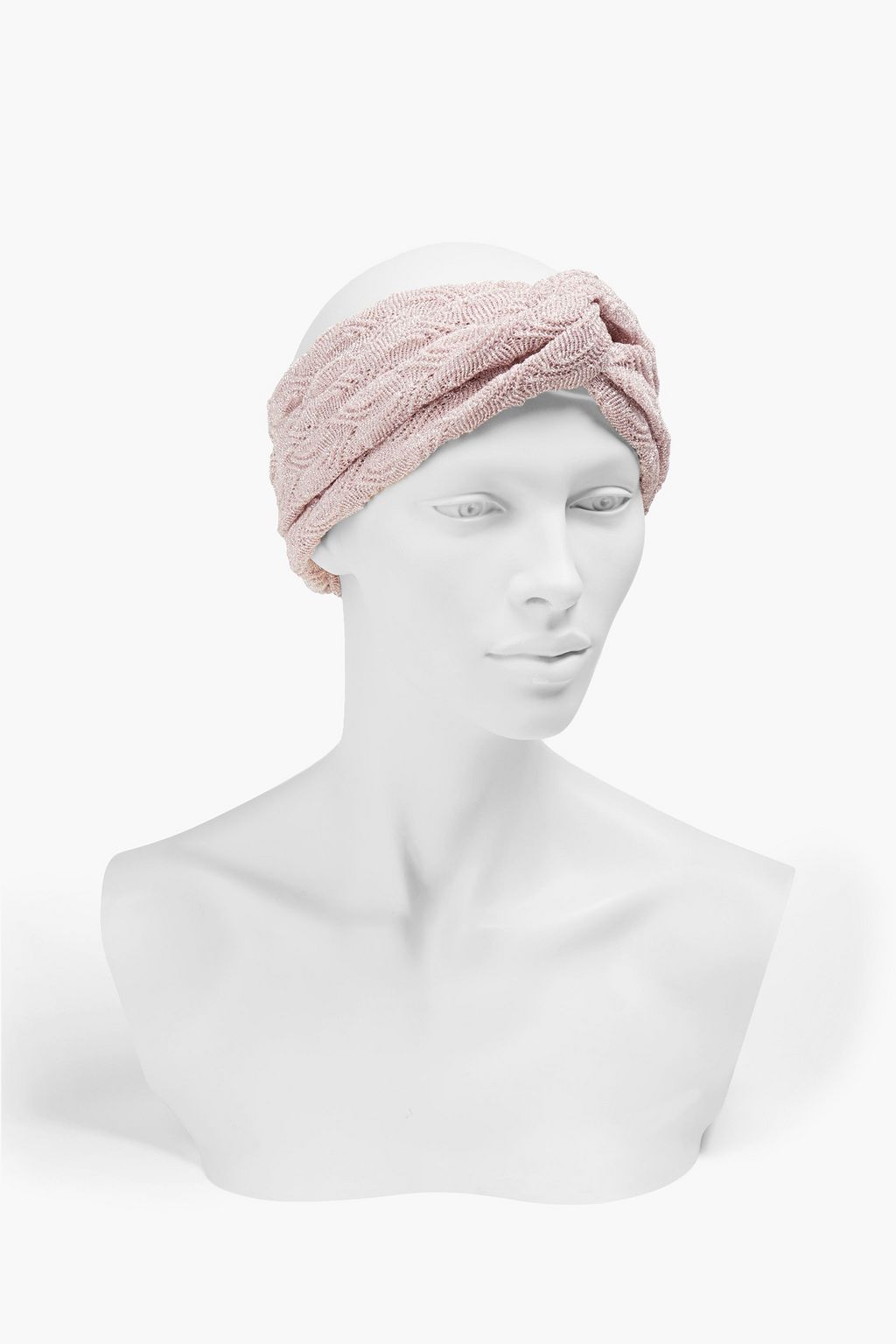 MISSONI Twisted metallic crochet-knit headband