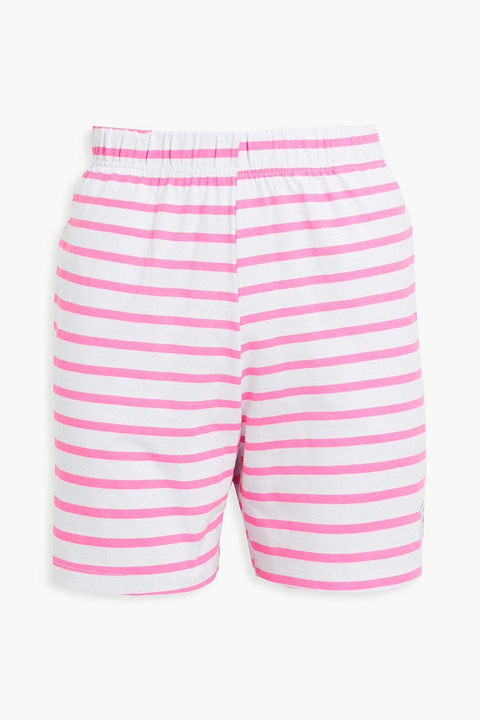 Adam Selman Sport Striped cotton-jersey shorts