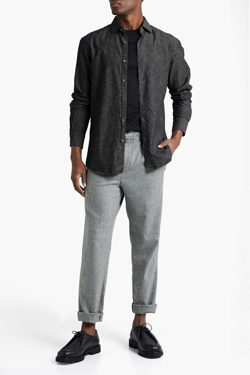 ZEGNA Mélange cotton and linen-blend shirt