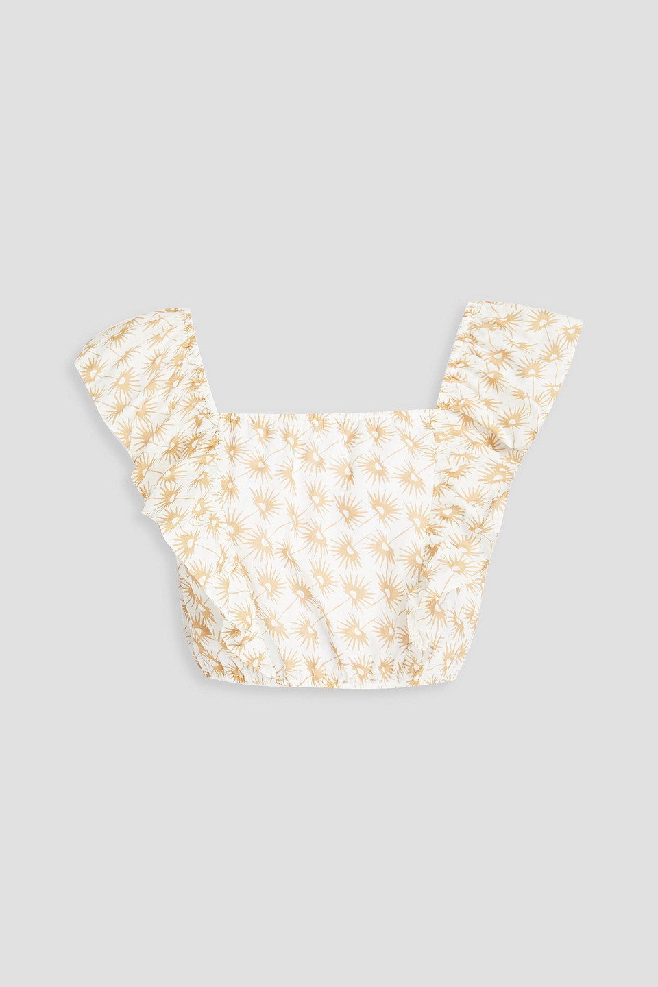 Eberjey Palapas ruffled cotton-poplin top