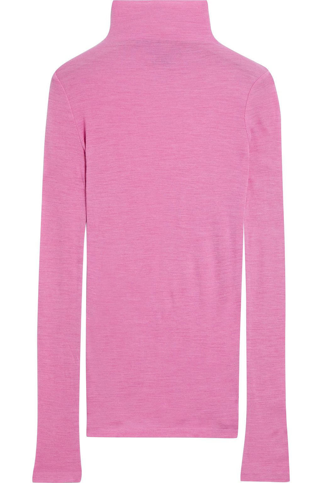 Maje - Wool-Blend Jersey Turtleneck Top Pink - 1