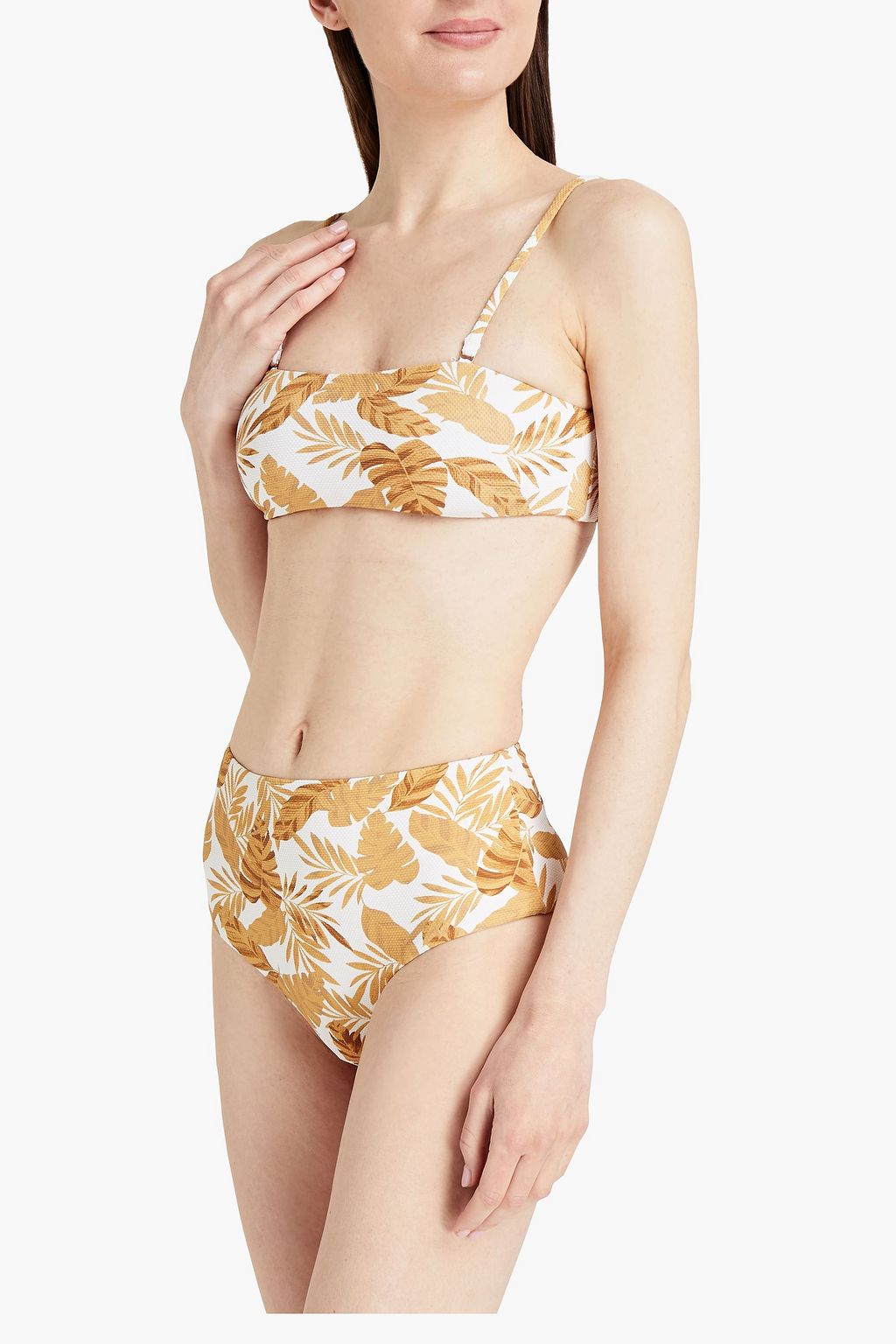 EBERJEY Halbhohes Bikini-Höschen aus Stretch-Piqué mit Print