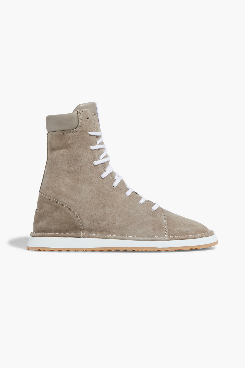 Tour leather-trimmed suede boots