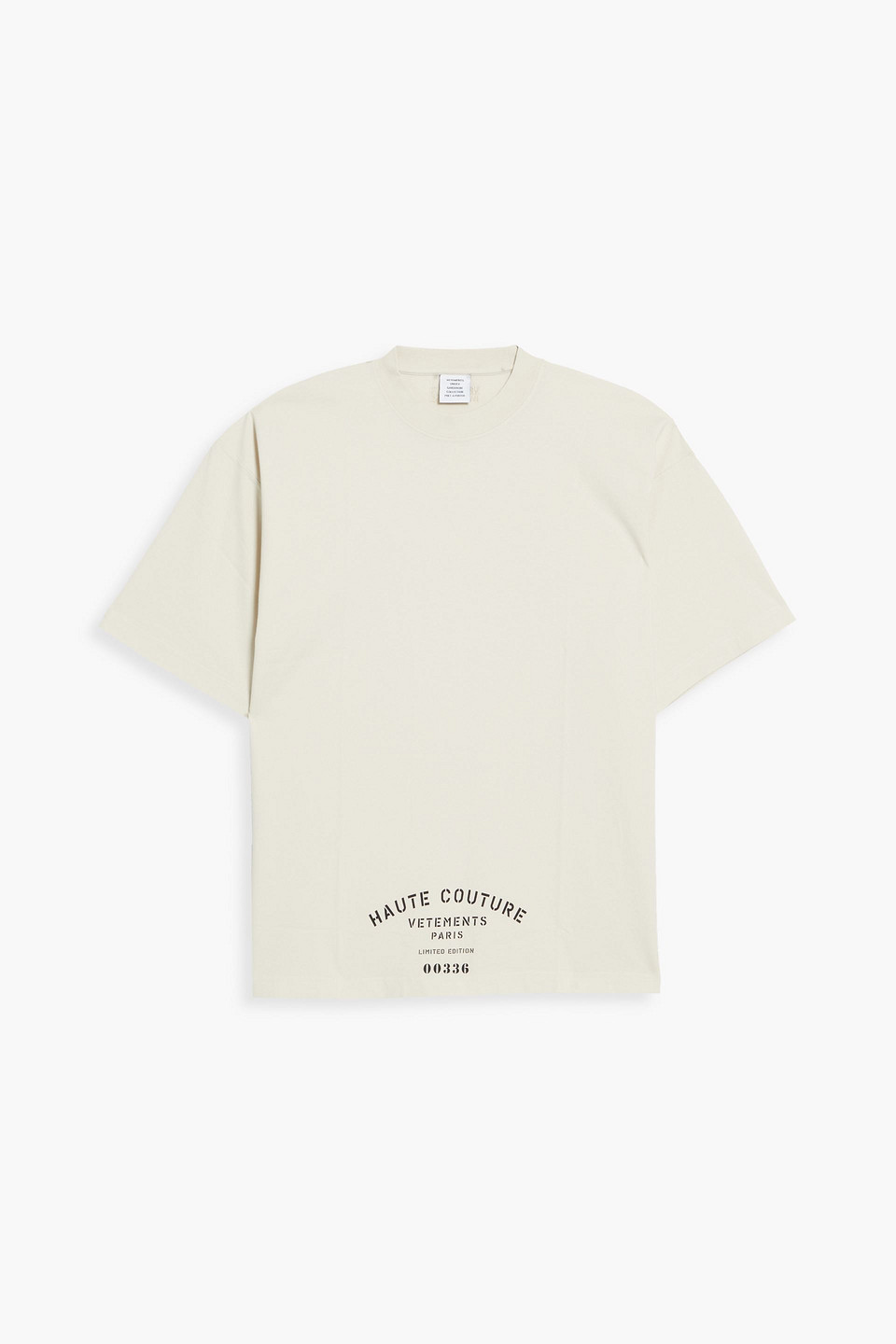 vetements - oversized printed cotton-jersey t-shirt - neutral - m