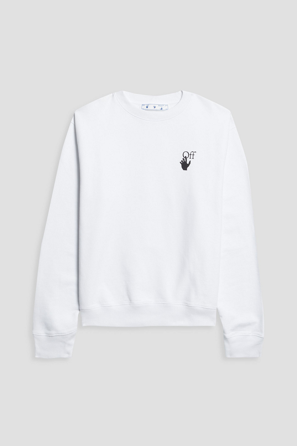 off-white - printed french cotton-terry sweatshirt - white - xl