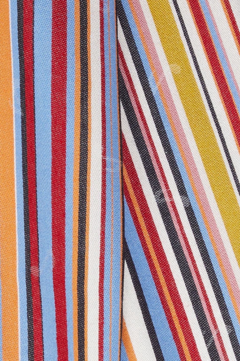 PAUL SMITH Frayed striped knitted scarf