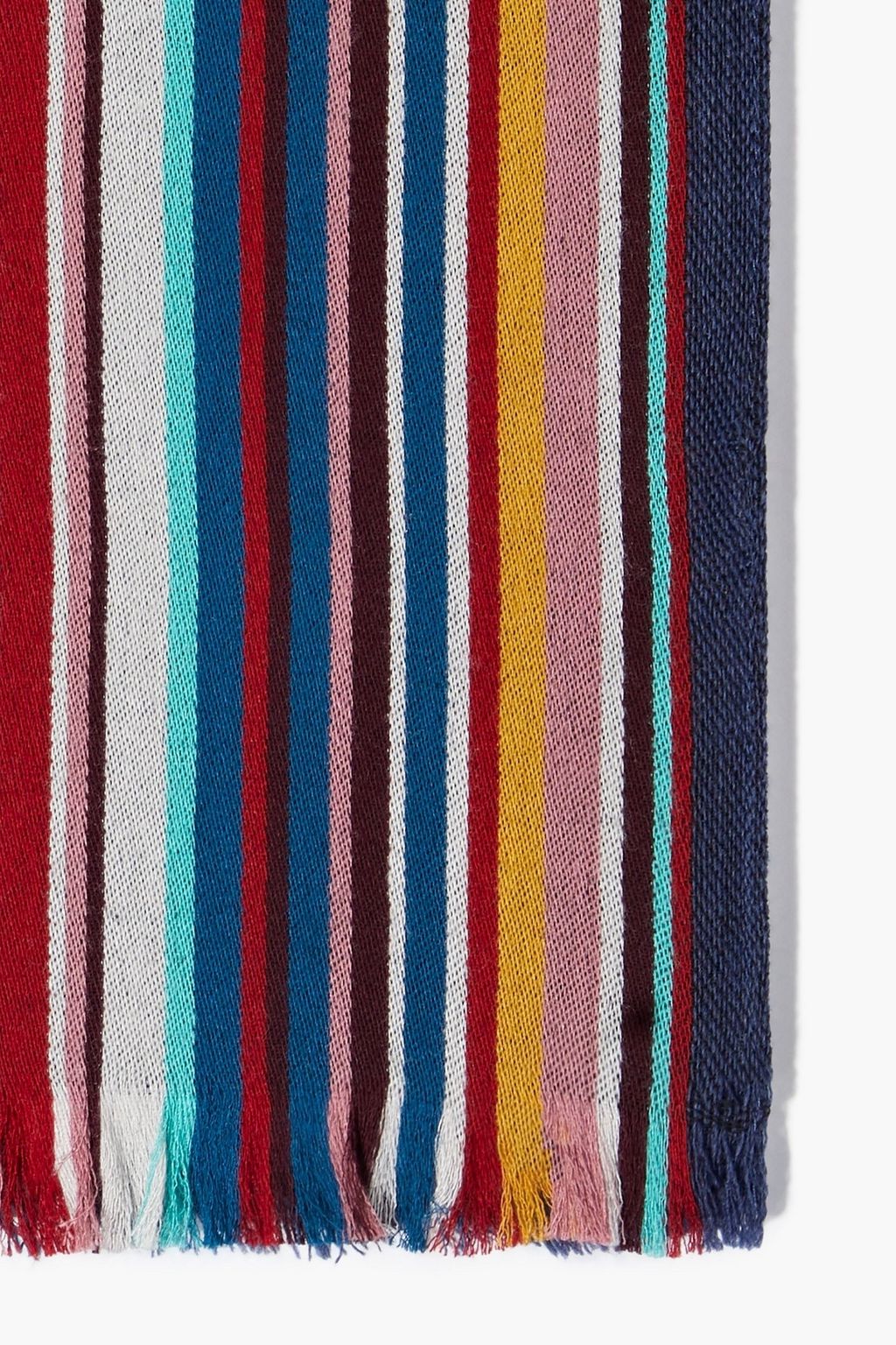 PAUL SMITH Frayed printed wool-blend scarf