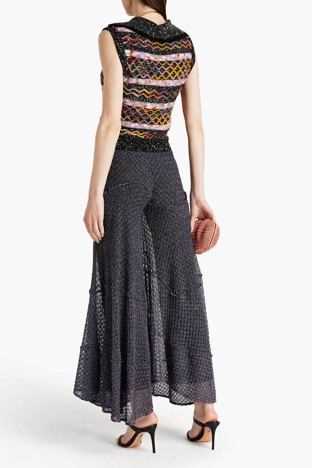 MISSONI Sequin-embellished crochet-knit top