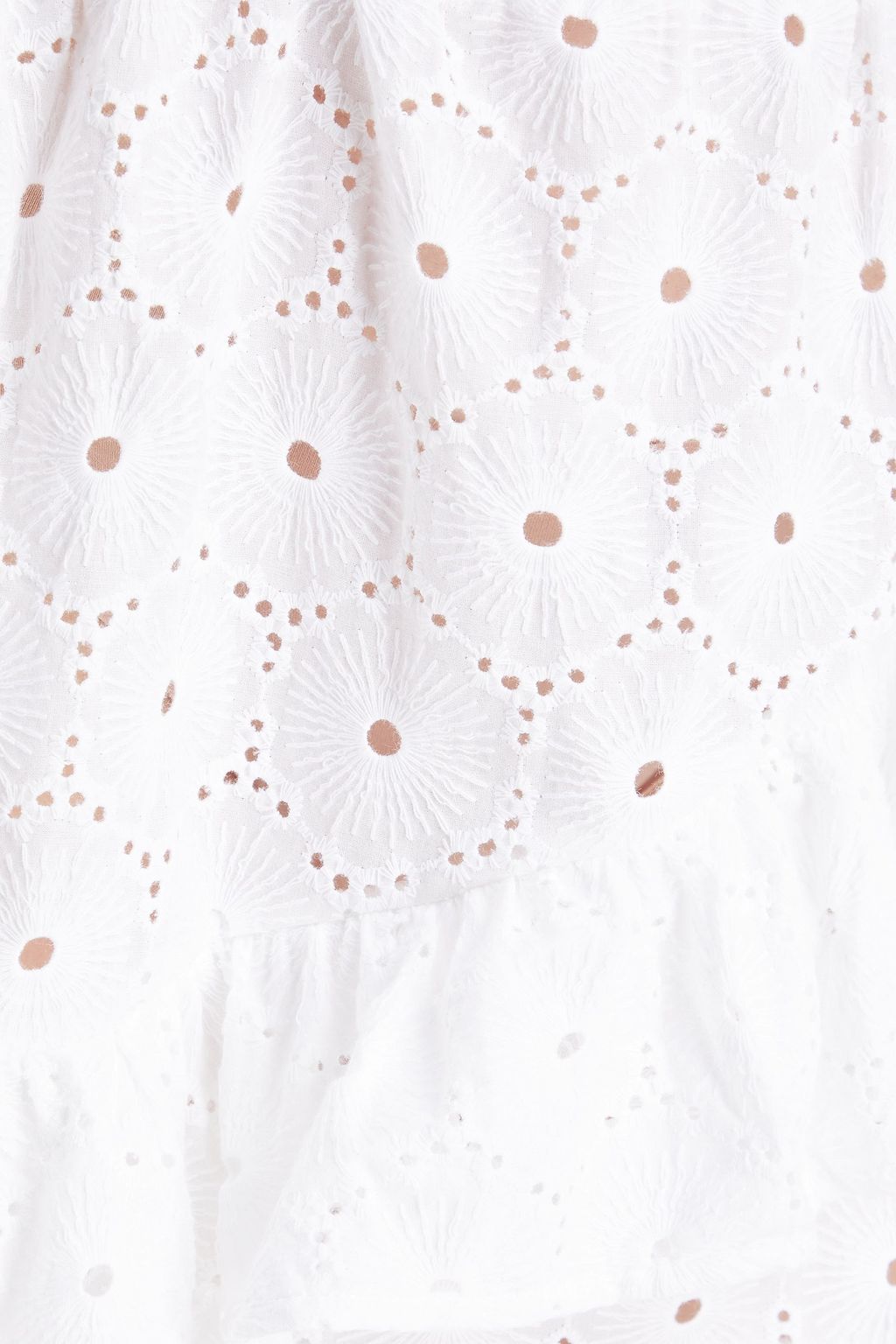EBERJEY Dolci ruffled broderie anglaise cotton mini skirt