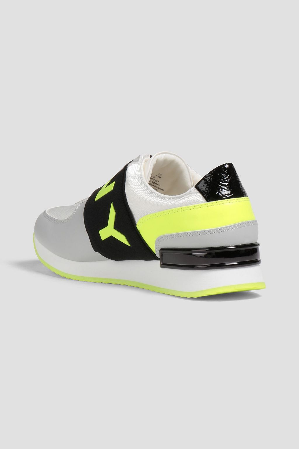 DKNY Marli logo-print faux leather and jacquard sneakers
