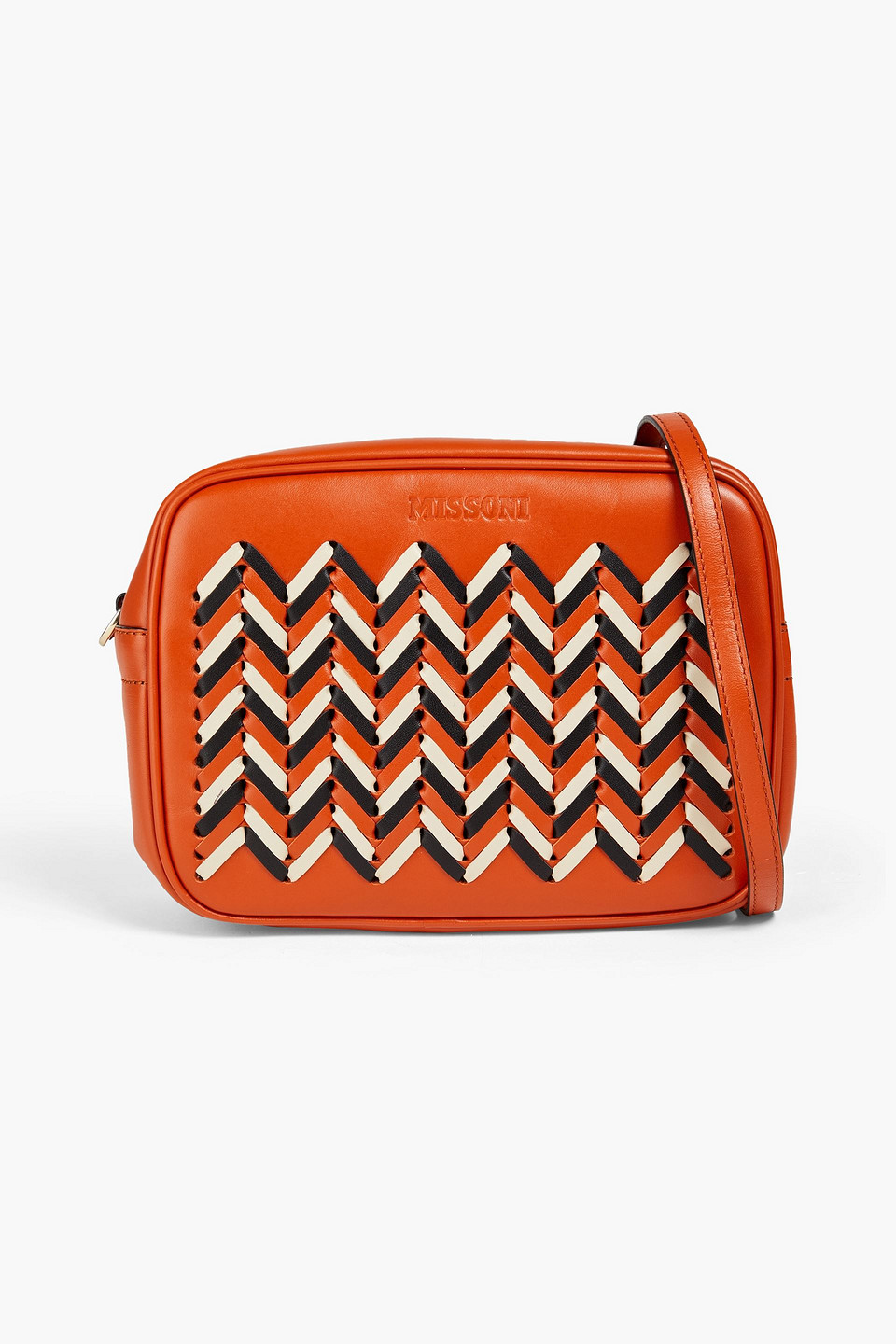 Missoni Woven Leather Shoulder Bag In Tan ModeSens