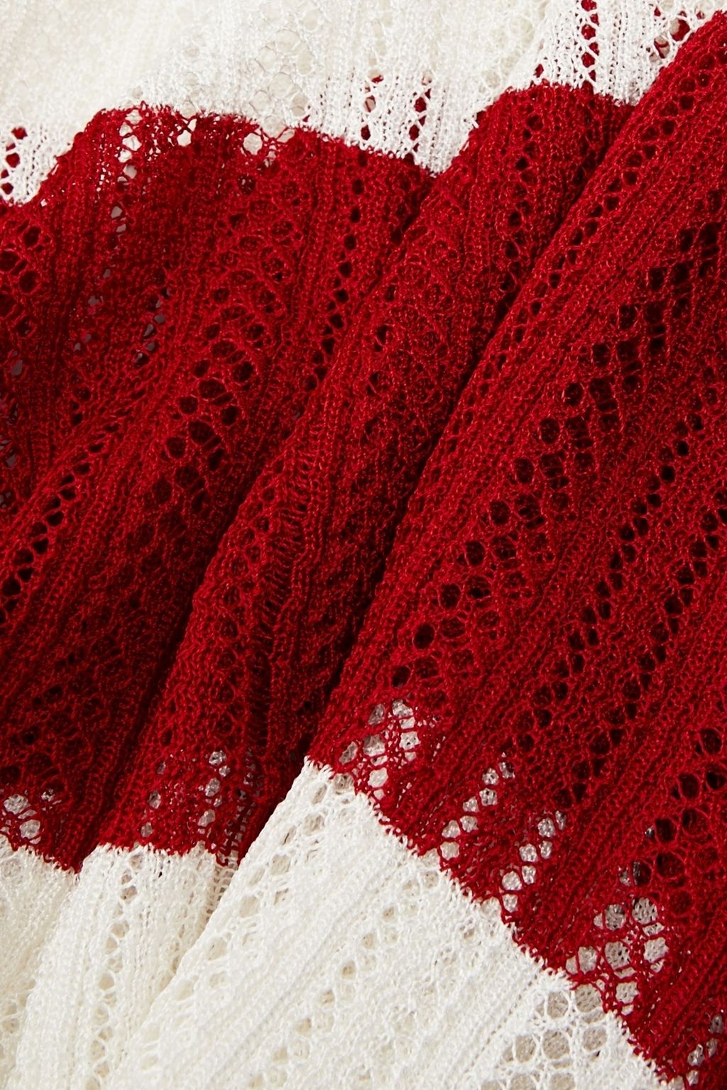 MISSONI Ribbed and pointelle-knit scarf