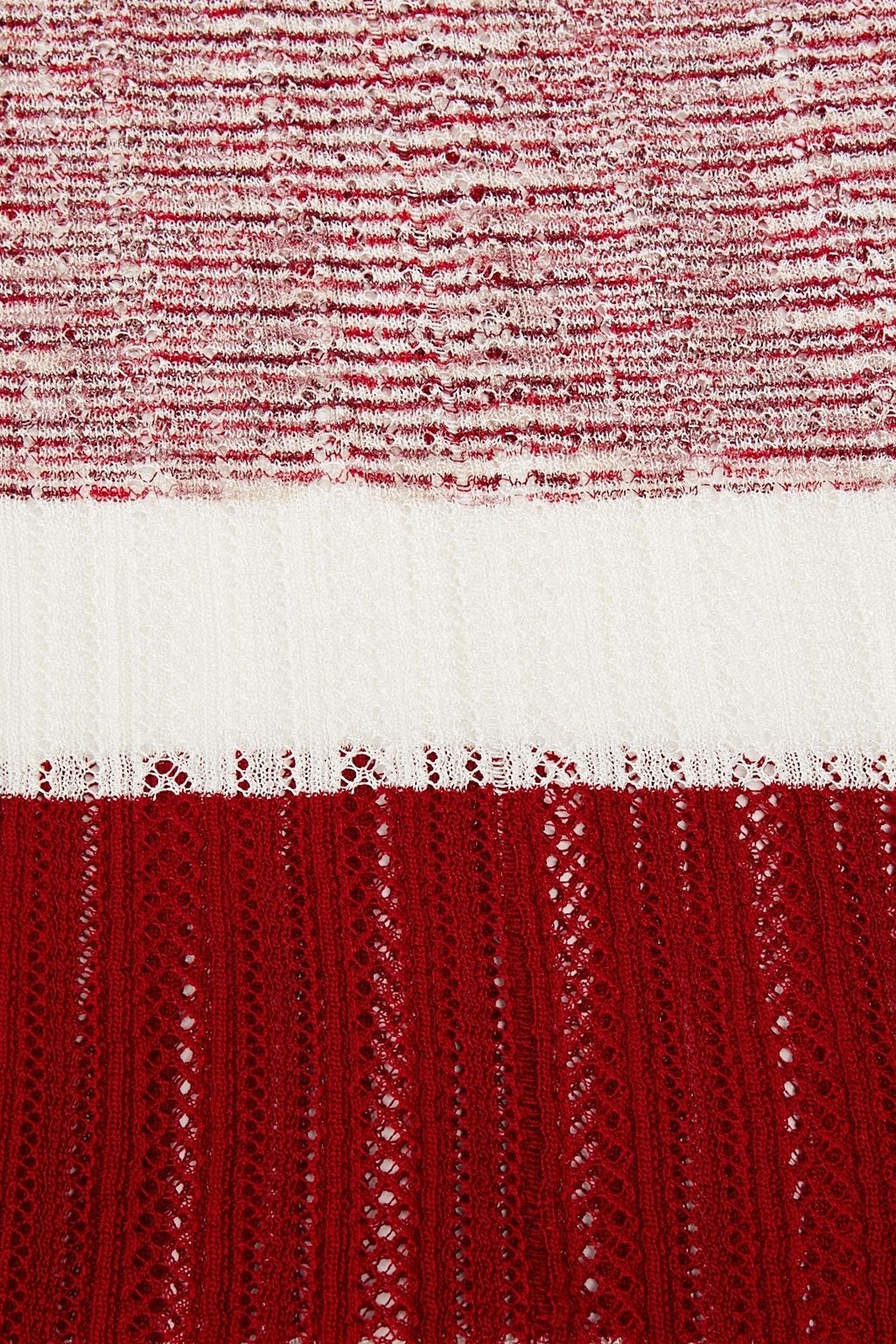 MISSONI Ribbed and pointelle-knit scarf