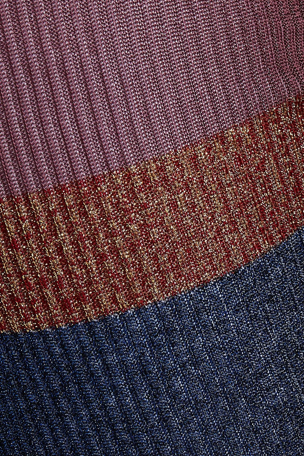 MISSONI Metallic ribbed-knit leggings