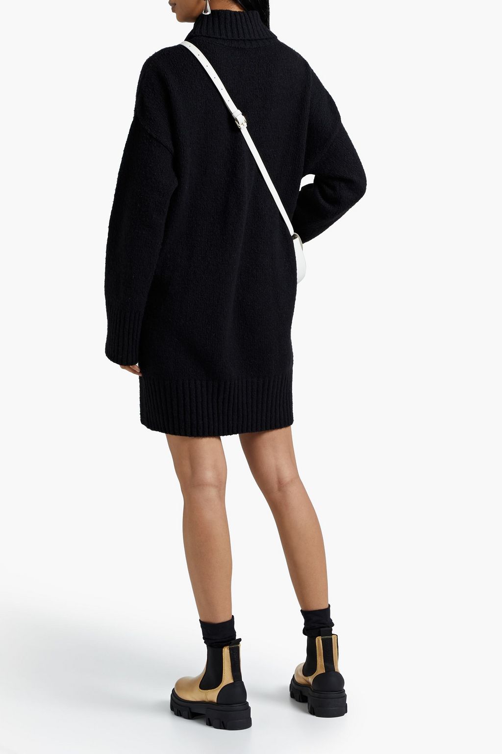 FRAME Brushed wool-blend turtleneck mini dress