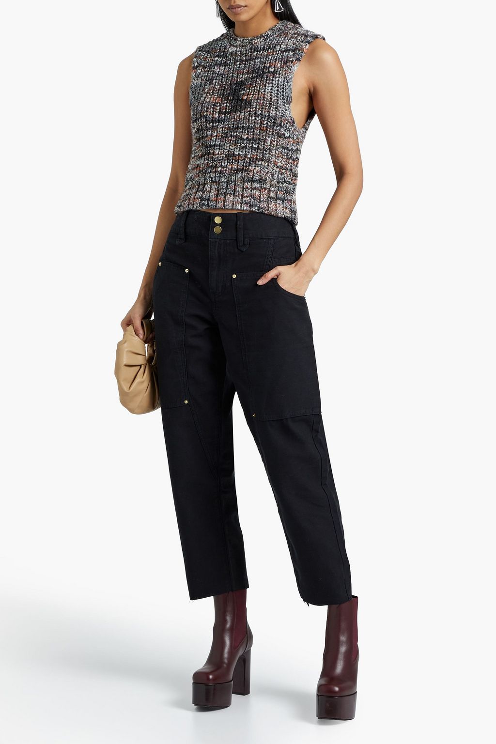 FRAME Cropped cotton tapered pants