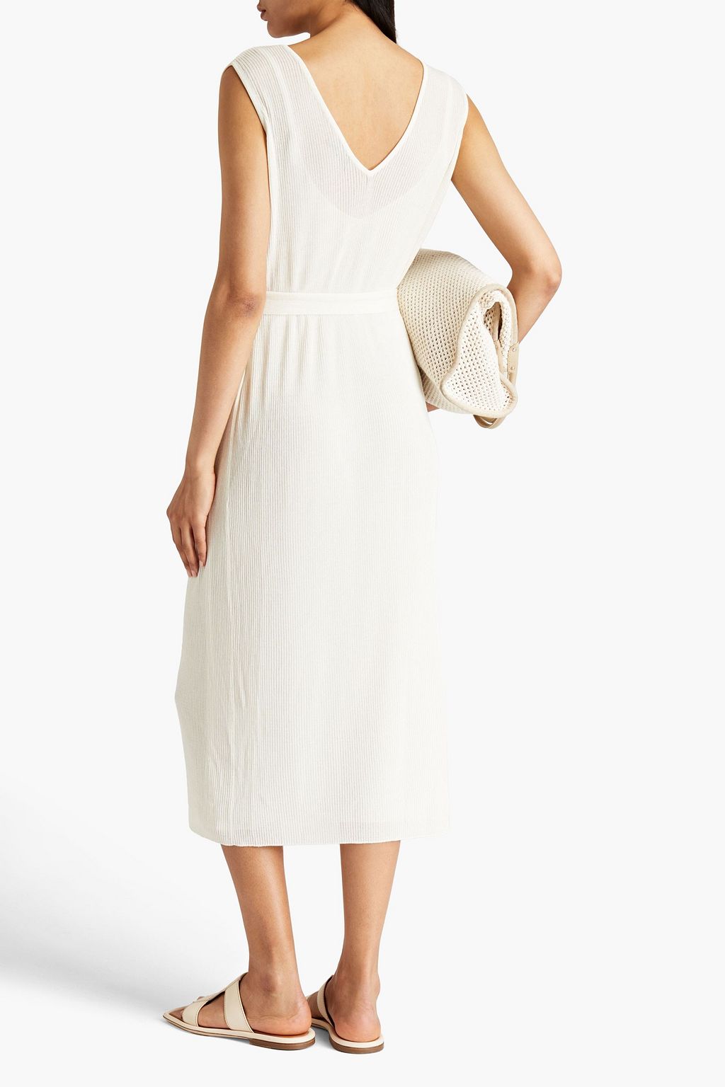 MISSONI Belted ribbed-knit midi dress