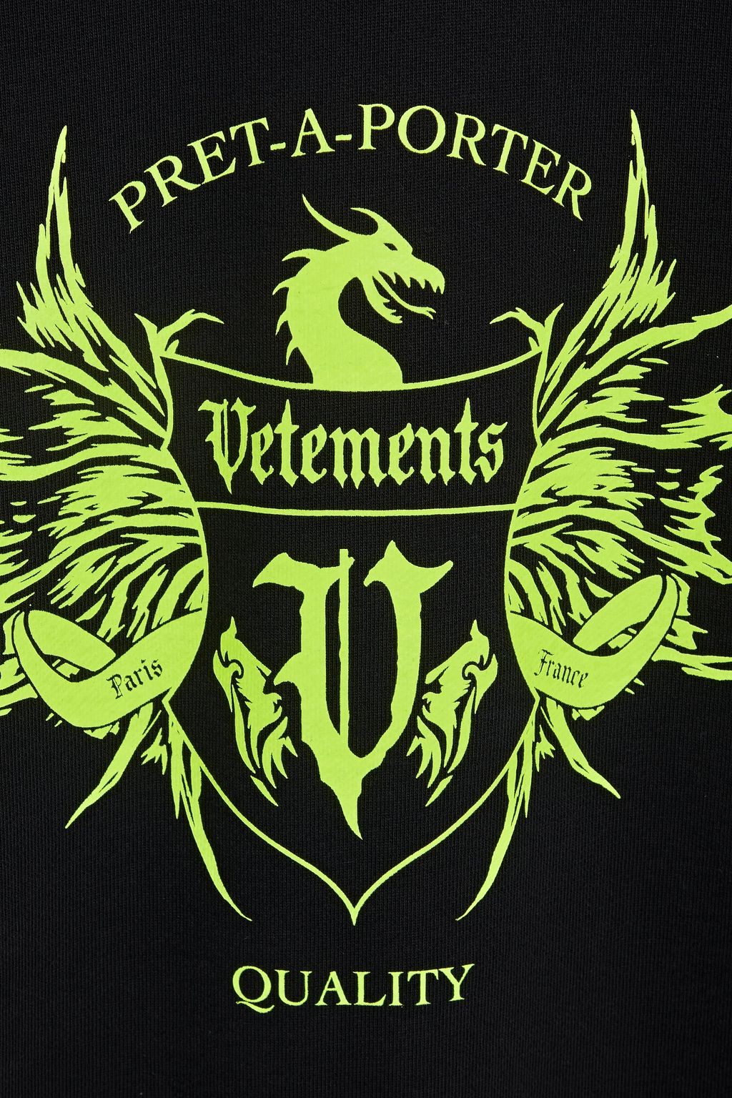 VETEMENTS Printed French cotton-blend terry hoodie