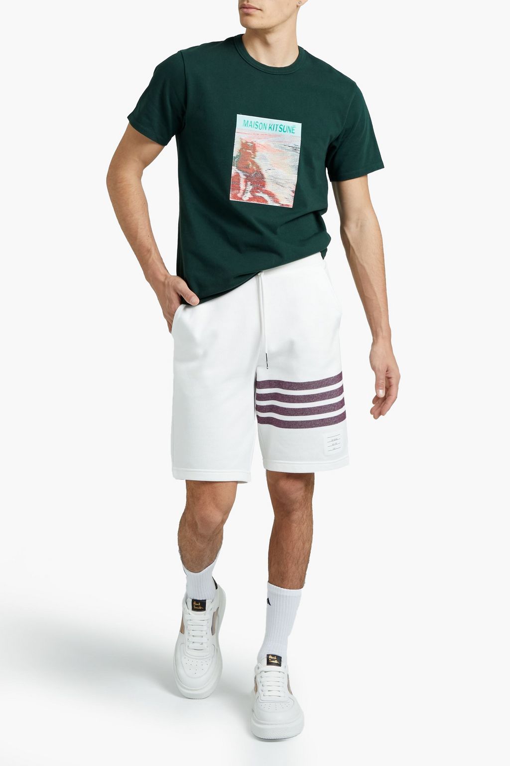 MAISON KITSUNÉ Appliquéd cotton T-shirt
