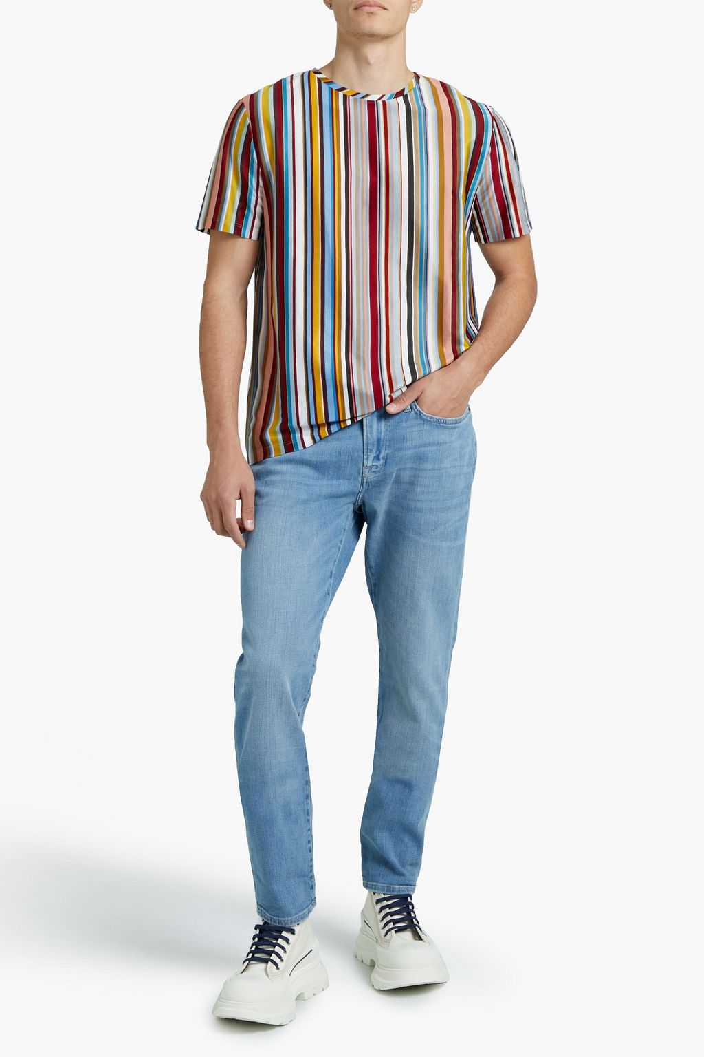PAUL SMITH Striped cotton-jersey T-shirt