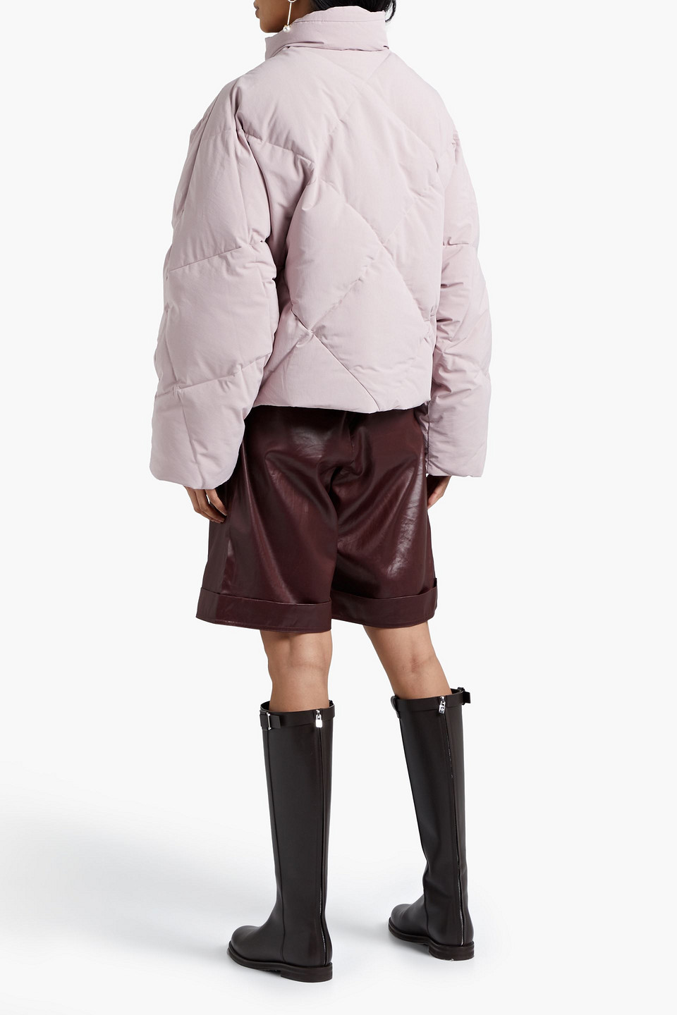 Stand Studio Aina Quilted Shell Down Jacket In Pastel Pink