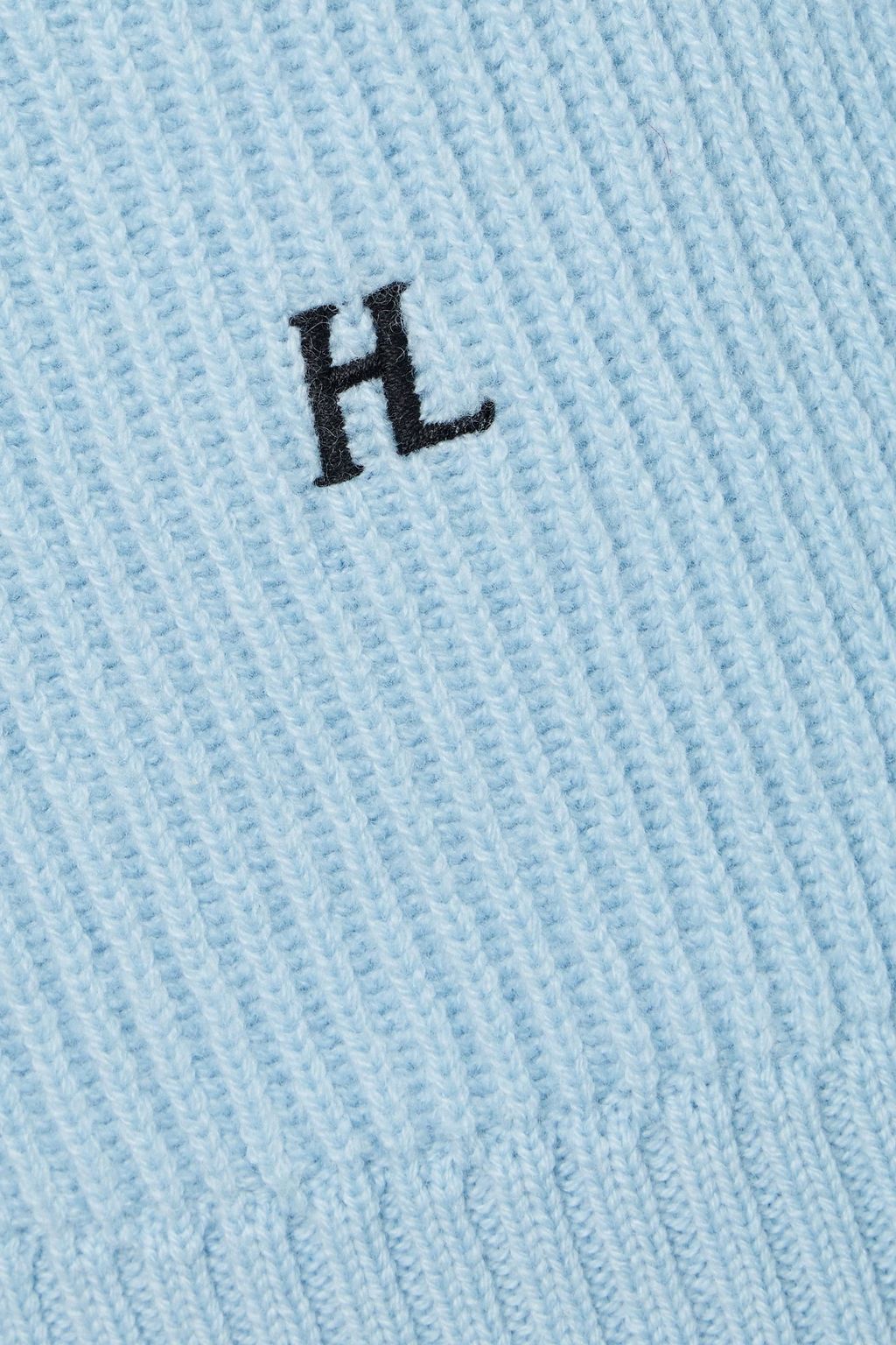 HELMUT LANG Embroidered ribbed wool and cashmere-blend sweater
