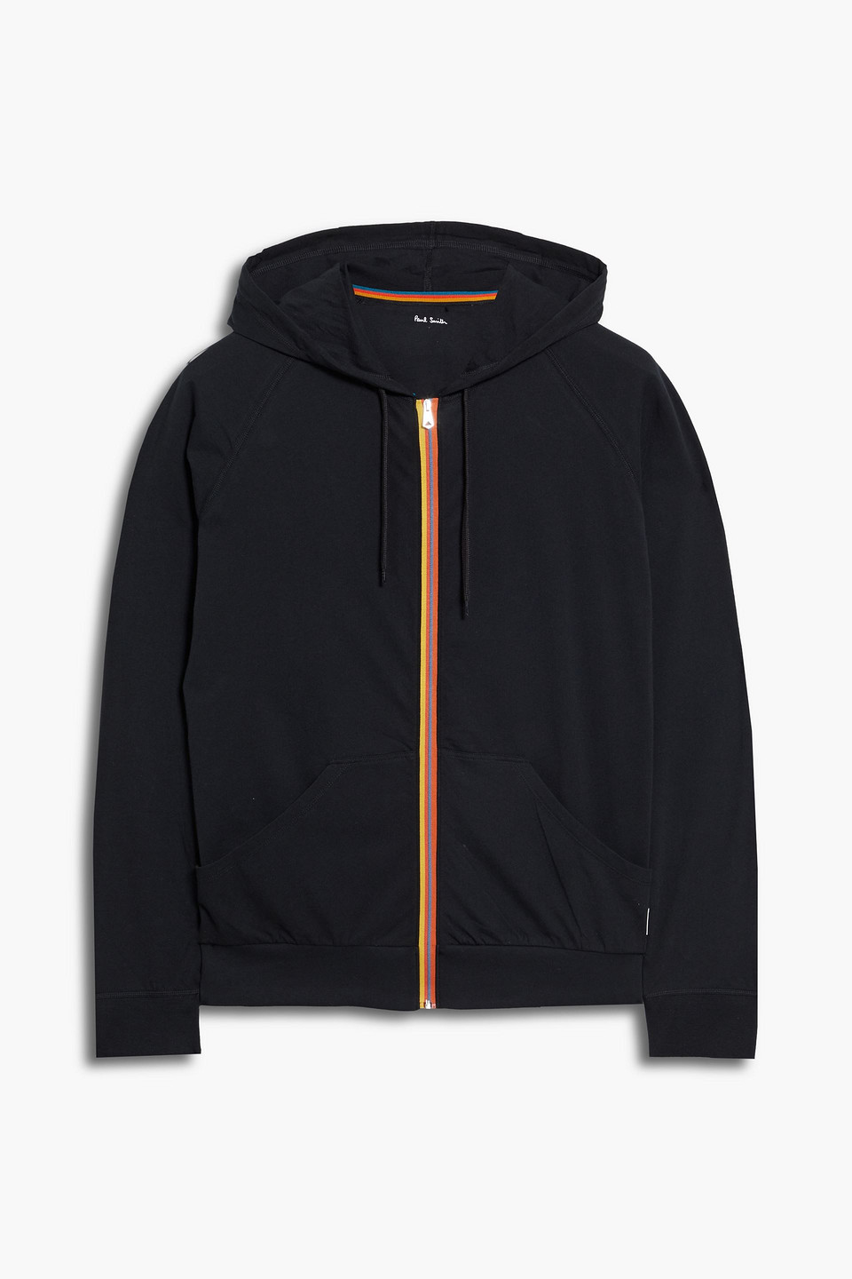Paul Smith Artist-stripe Zipped Cotton Hoodie In Black